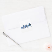 Sticker Carré Boutons de chien bleu (Enveloppe)