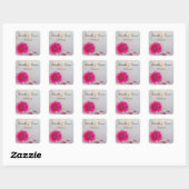 Sticker Carré Boutons de marguerite rose Mariage (Feuille)