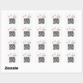 Sticker Carré Bow Bachelorette Acheter Mariée boire code QR (Feuille)