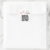 Sticker Carré Bow Bachelorette Acheter Mariée boire code QR (Sac)