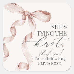 Sticker Carré Bow beige nouer la Fête des mariées Party Favorise