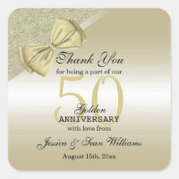 Bow et Parties scintillant en or romantique 50e Ma