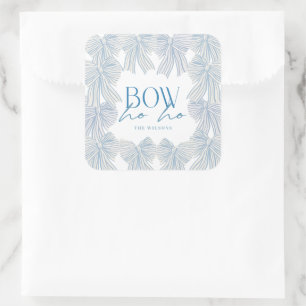 Sticker Carré Bow Ho Blue Bows Noël