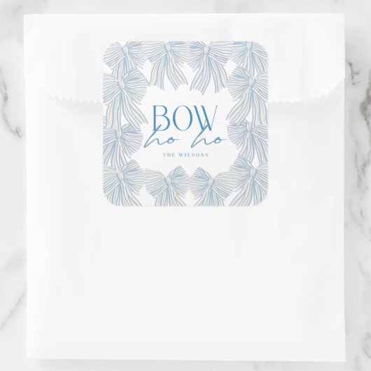 Sticker Carré Bow Ho Blue Bows Noël (Sac)