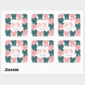 Sticker Carré Bow Ho Ho Red & Green Bows Noël (Feuille)