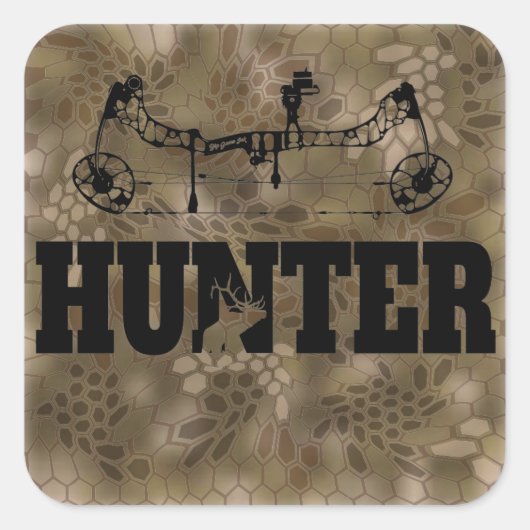 Sticker Carré Bow Hunter Kryptek (Devant)