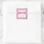 Sticker Carré Bow IMPRIMÉ - Wonderland Damask Bat mitzvah (Sac)