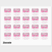 Sticker Carré Bow IMPRIMÉ - Wonderland Damask Bat mitzvah (Feuille)