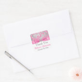 Sticker Carré Bow IMPRIMÉ - Wonderland Damask Bat mitzvah (Enveloppe)