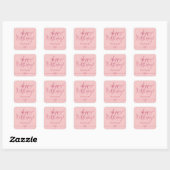 Sticker Carré Bow rose moderne Simple Joyeux anniversaire (Feuille)