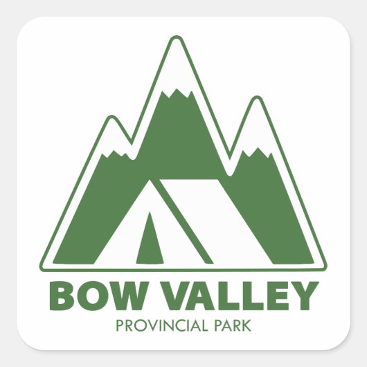 Sticker Carré Bow Valley Provincial Park Mountains Camping (Devant)