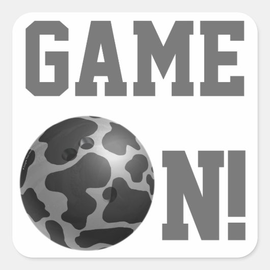 Sticker Carré Bowling Ball Cow Grey (Devant)