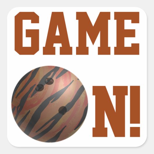 Sticker Carré Bowling Ball Tiger Orange (Devant)