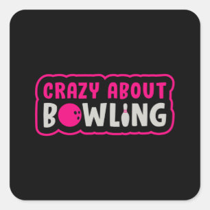 Sticker Carré Bowling Girl Princess Queen Bowl Bowl Drôle cadeau