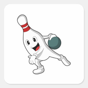 Sticker Carré Bowling pin Bowling