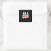 Sticker Carré Bowling Pyjama Lumières Reindeer Père Noël Fun (Sac)
