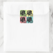 Sticker Carré Boxer Chien Stamper Pop Art (Sac)