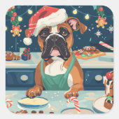 Sticker Carré Boxer Gîtes : Noël festif (Devant)