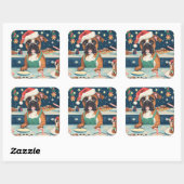 Sticker Carré Boxer Gîtes : Noël festif (Feuille)