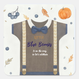 Sticker Carré Boy baby shower autum chute burlap bodysuit