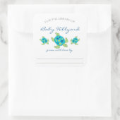 Sticker Carré Boy Baby shower plaques / tortues de mer (Sac)
