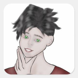 Sticker Carré  Boy Drawing