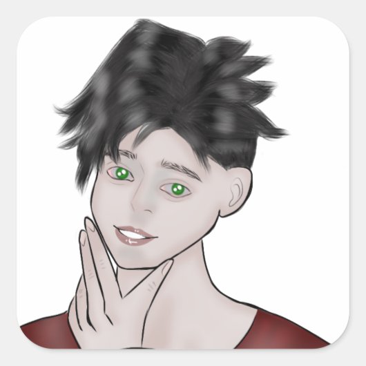 Sticker Carré  Boy Drawing (Devant)