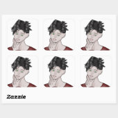 Sticker Carré  Boy Drawing (Feuille)