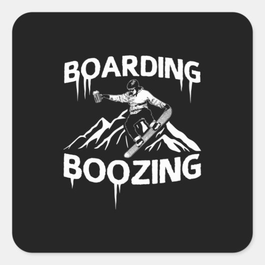 Sticker Carré Boyage de snowboard (Devant)