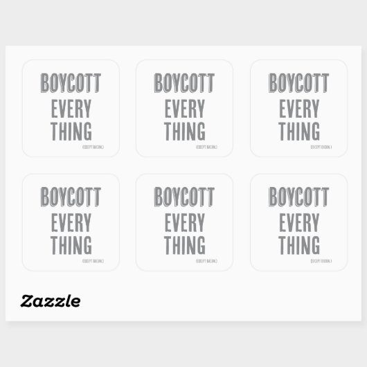 Sticker Carré Boycott Tout (sauf bacon) (Feuille)