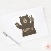 Sticker Carré Bozeman Montana Peace Bear (Enveloppe)
