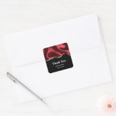 Sticker Carré Bracelet rouge foncé Wavy Satin - Merci Mariage (Enveloppe)