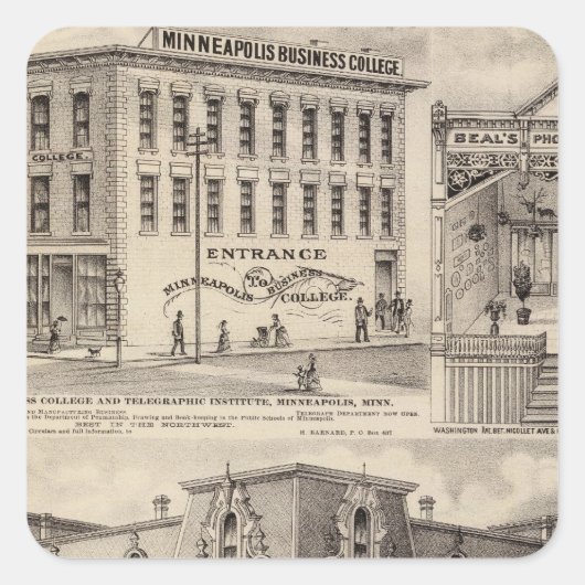 Sticker Carré Brackett's Block, Minnesota (Devant)