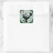 Sticker Carré Brahma : Fancy Dark Rooster (Sac)