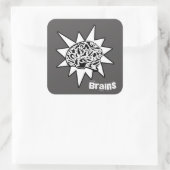 Sticker Carré Brains ! Noir & Blanc (Sac)