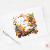 Sticker Carré Branche d'automne avec feuilles et baies sur mesur (Enveloppe)