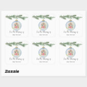 Sticker Carré Branche d'hiver avec jouet - Première bibliothèque (Feuille)