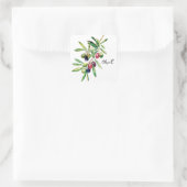 Sticker Carré Branche d'olive aquarelle (Sac)