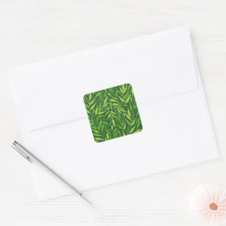 Sticker Carré Branche feuille.
