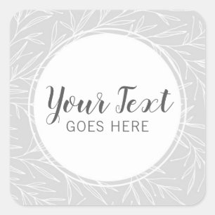 Sticker Carré Branches de feuilles botaniques modernes minimalis