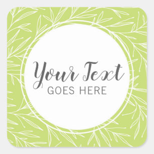 Sticker Carré Branches de feuilles botaniques modernes Verdure M