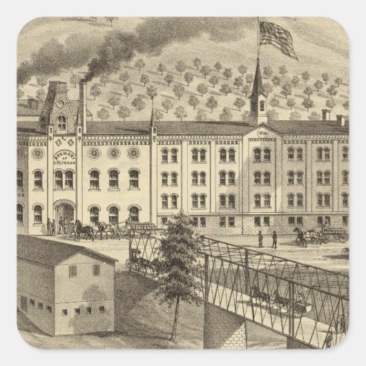 Sticker Carré Brasserie et malt maison de A Reymann (Devant)