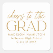 Sticker Carré Bravo à la Grad Gold Script Grad Grad (Devant)