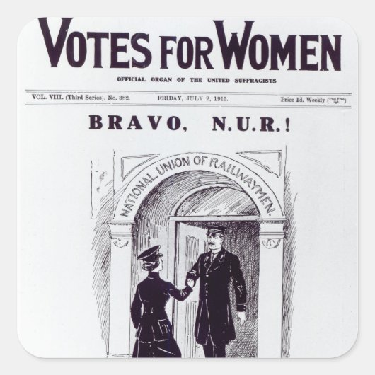 Sticker Carré Bravo, N.U.R. !, page couverture de 'Votes for (Devant)