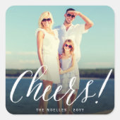 Sticker Carré Bravo Simple Script Calligraphie Nouvel An Photo (Devant)