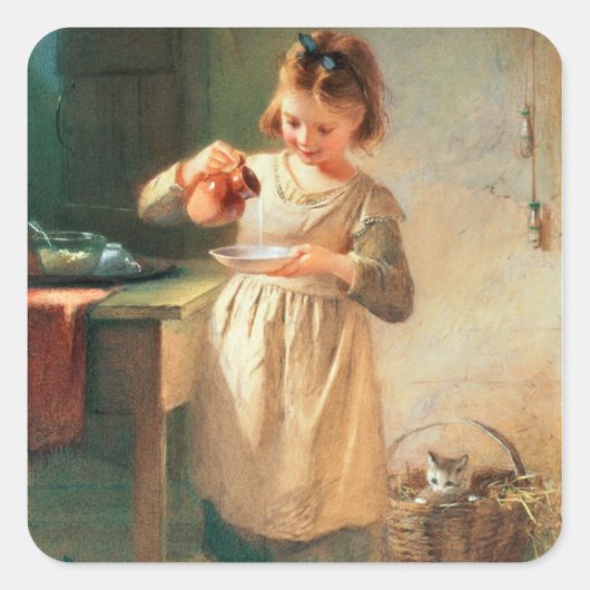 Sticker Carré Breakfast Kitty (Devant)