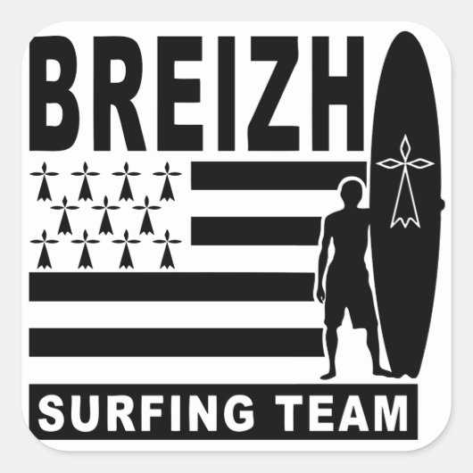 Sticker Carré Breizh surfing (Devant)
