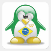 Sticker Carré Brésil Tux (Devant)