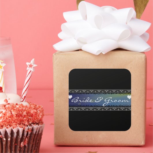 Sticker Carré Bride et chambre Sun Rays Vellum et frontières (Fête)