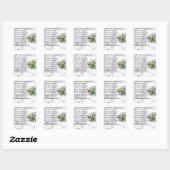 Sticker Carré Bridesmaid Poem Mariage Bouquet (Feuille)